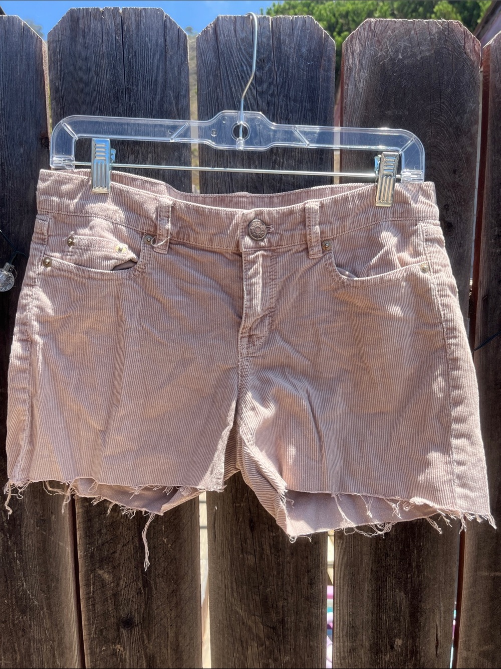 J. Crew Dusty Rose Corduroy Cutoff Jean Shorts